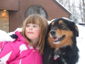 Morgan and Wyatt in the snow